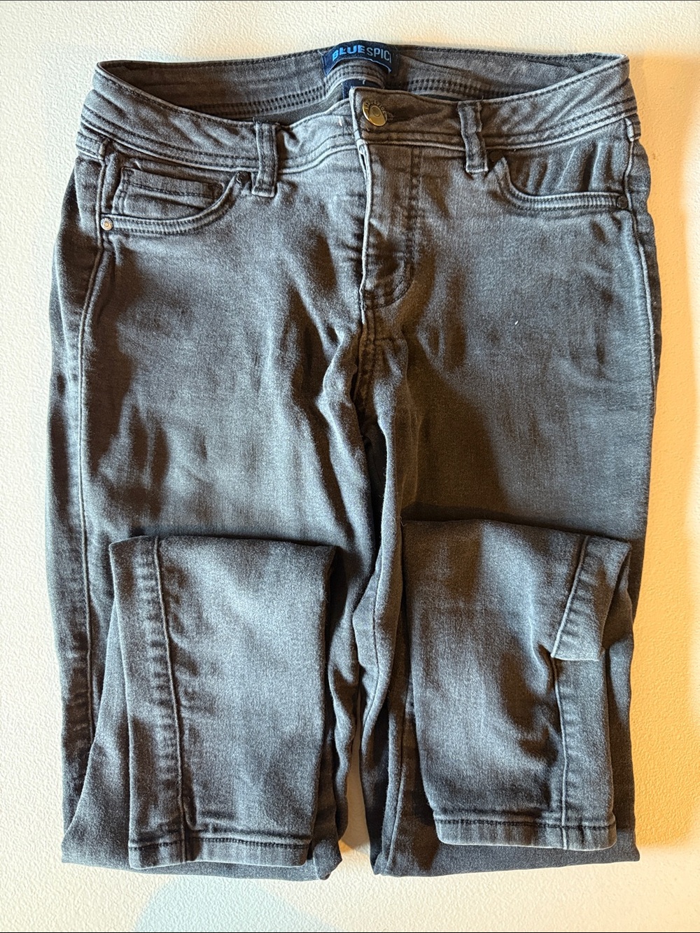 Blue Spice Black stretch Taper Leg Jeans Size 7
